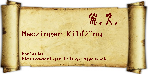 Maczinger Kilény névjegykártya